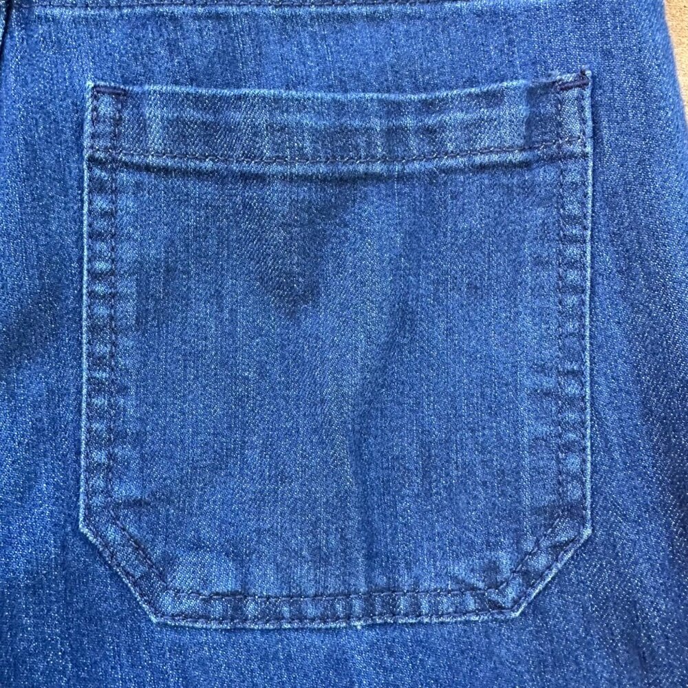 GAP Womens Wide-Leg Dark Indigo Denim Pants Size 27 High-Rise Button Detail Cott - Picture 13 of 13